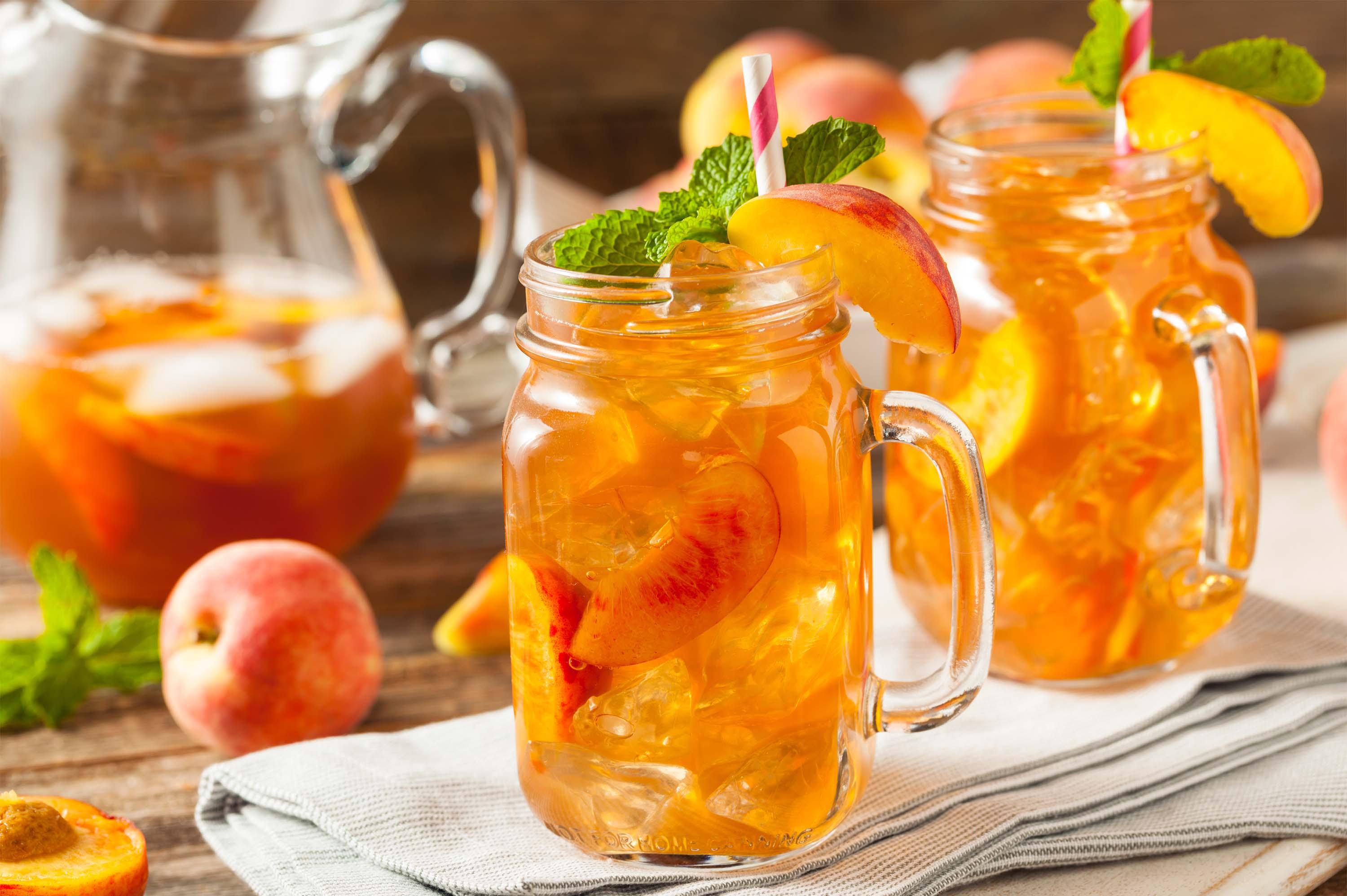 Peach Iced Tea (EASY with peach juice) - Dessert for Two