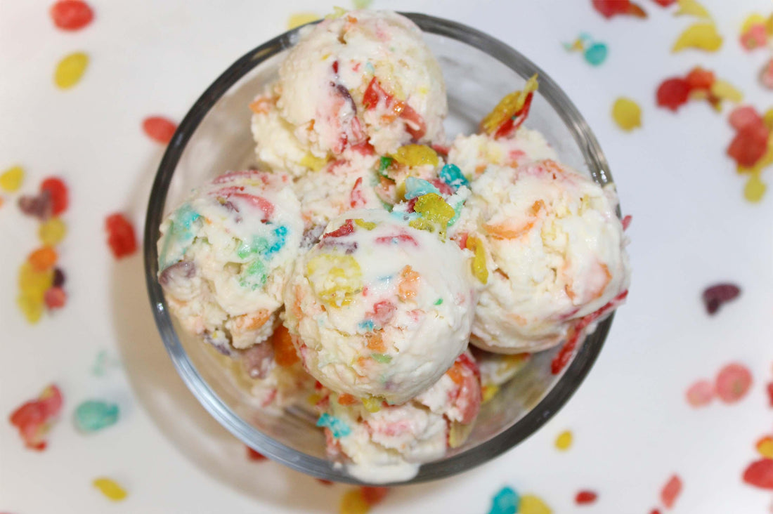 Pineapple Express Ice Cream with Fruity Pebbles