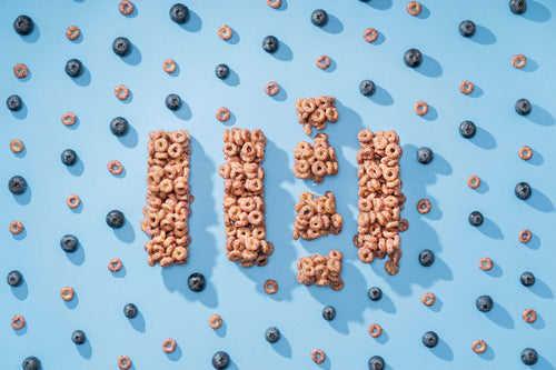 Blueberry Cheerio Bars on Blue