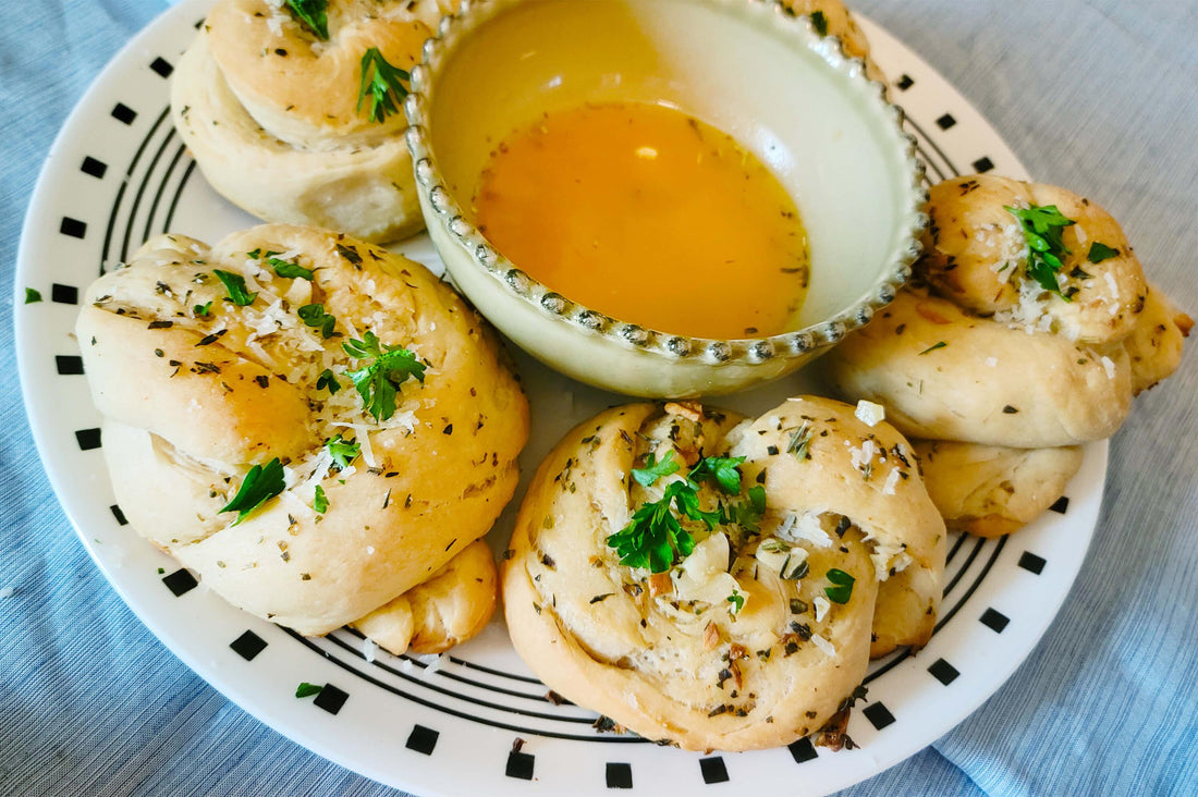 Homemade Garlic Knots with Infused Italian Herb Butter - Magical Brands