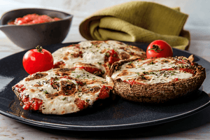 Mozzarella Mushroom Caps with Fresh Tomatoes