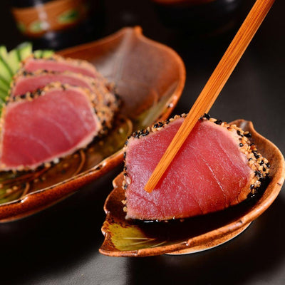 Tao Sesame Crusted Ahi Tuna with Wasabi Soy Citrus Sauce