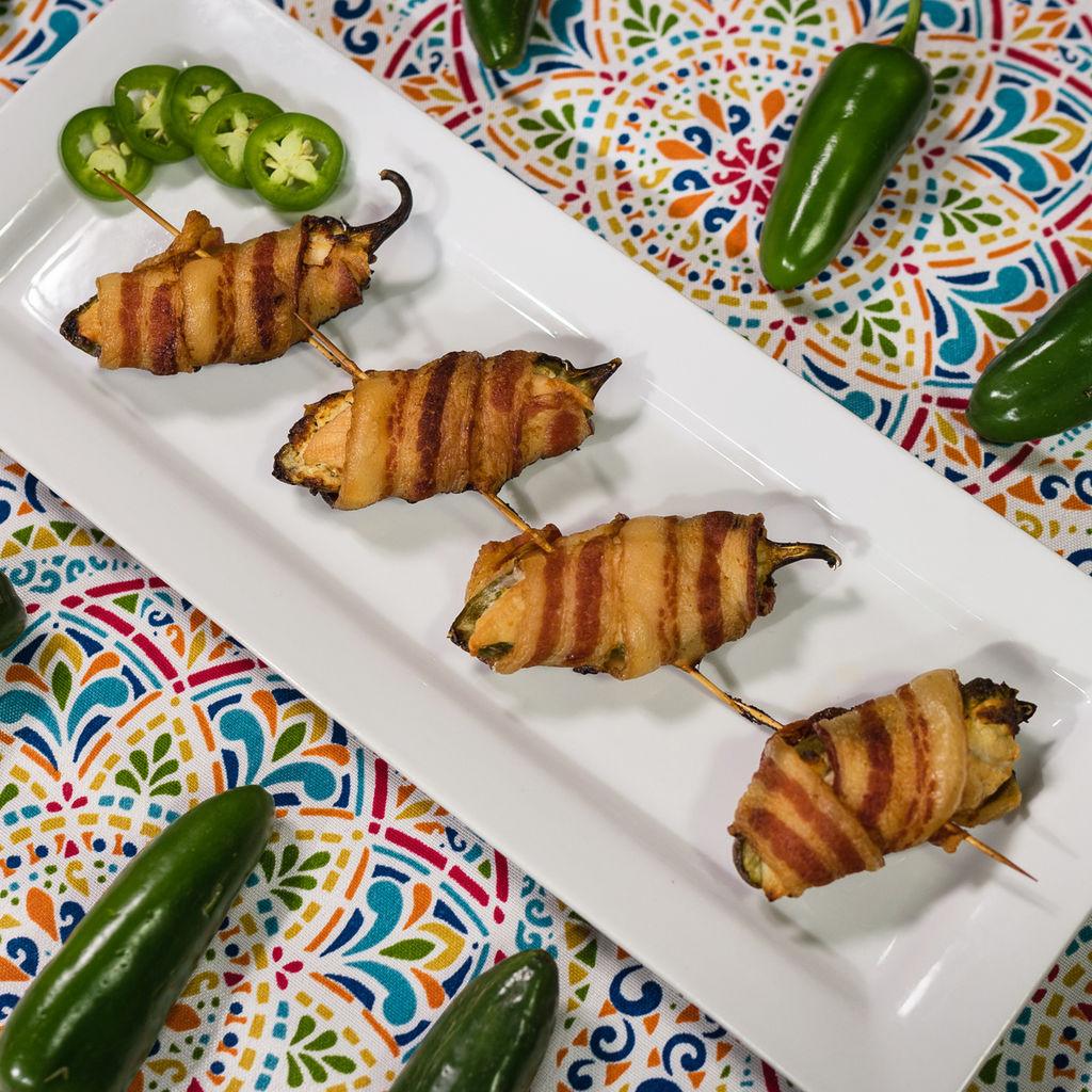 Bacon Wrapped Chicken & Goat Cheese Stuffed Jalepenos