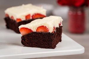 White Chocolate Covered Strawberry Brownies