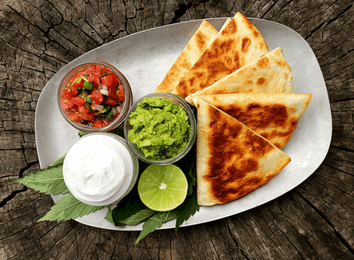 Smokey Shrimp and Herb Quesadillas
